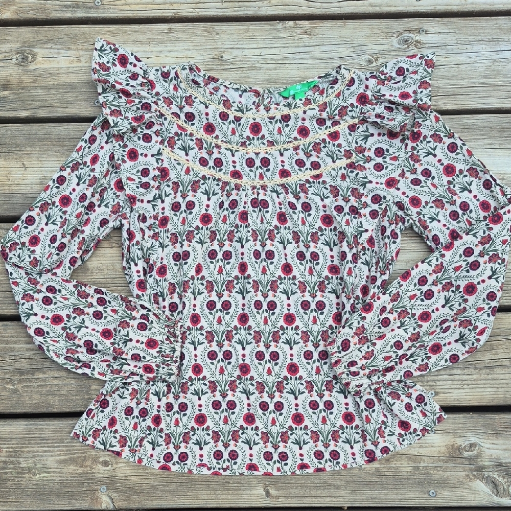 Dip Organic Cotton Floral Top